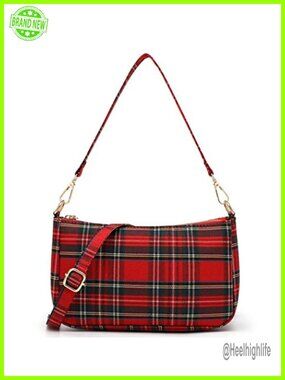 Ro Rox Tartan Crossbody Purse Gold Zip Punk 90s Handbag